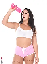 Sporty in Pink with Zuzu Sweet on HQ Stripper .com