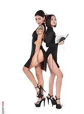 Fan Fortune with Eve Sweet and Sasha Meow on HQ Stripper .com