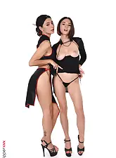 Fan Fortune with Eve Sweet and Sasha Meow on HQ Stripper .com