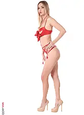 Red Silk Perfection with Verena Maxima on HQ Stripper .com