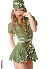 Hot stewardess with Sandra H on HQ Stripper .com